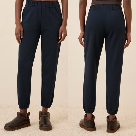 PACT Organic Brushed Fleece Cotton Sweatpant in Midnight Navy Blue, XL - Picture 2 of 12